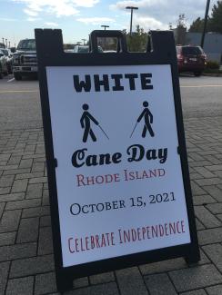 White Cane Day Sign