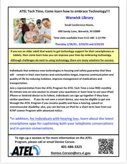 Flyer for ATEL tech time