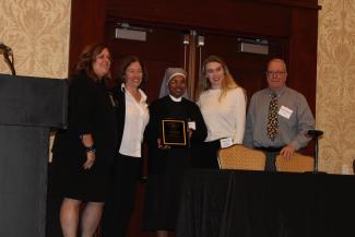 Melanie Sbardella, Alicia Curtin, Sister Jeanne, Emily Halo, and Joseph Murphy